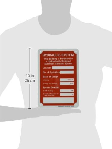 SmartSign "Hydraulic System - This Building Is Protected by A Hydraulically Design Automatic Sprinkler System" Sign | 7" x 10" 3M Engineer Grade Reflective Aluminum
