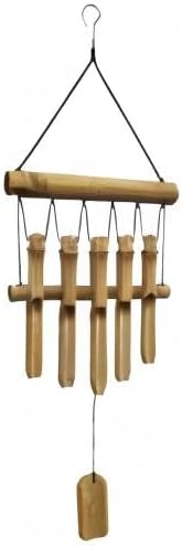 Small Simple Bamboo Wind Chimes Outdoor, 5 Tubes Single Row, Gifts for Mom/Grandma/Women, Garden Lawn Yard Decor 23"