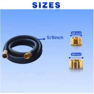 Water Hose Short Connection Leader Hose 5/8 in x 3 ft. Drainage Hose for Dehumidifier Small Water Hose Extension High Pressure Bib Reel Extender, Drinking for RV Outdoor
