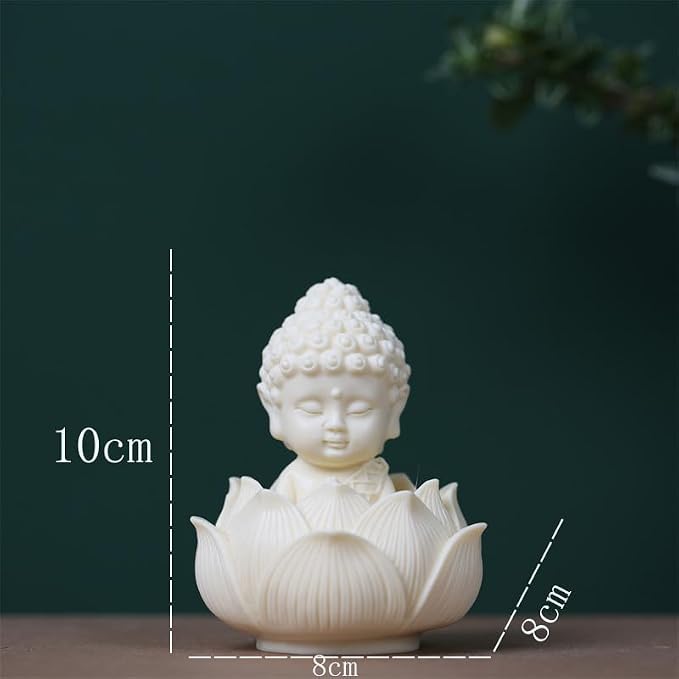 2Pcs/1Set Serene Buddha Statues in Lotus Pose Statue Ornament Ideal for Home Office and Car Decor