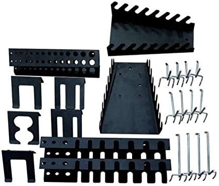 JZD Metal Wall Mount Cabinet 59" Long, Included 22 Hooks & Tool Holders, Space Saving for Workshop Storage Solutions