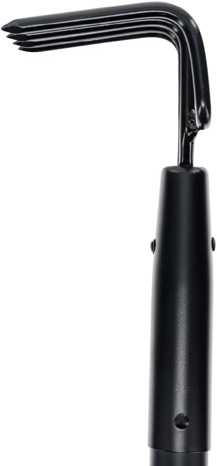 Hooyman 4-Tine Cultivator with Heavy Duty Carbon Steel Construction, No-Slip H-Grip Handles for Gardening, Land Management, Yardwork, Farming, and Outdoors