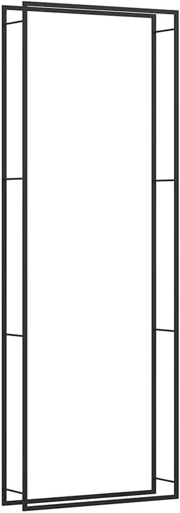 vidaXL Firewood Rack, Fire Log Stand Stacker Holder for Fireplace, Outdoor Indoor Metal Wood Pile Storage Organizer, Matt Black Steel