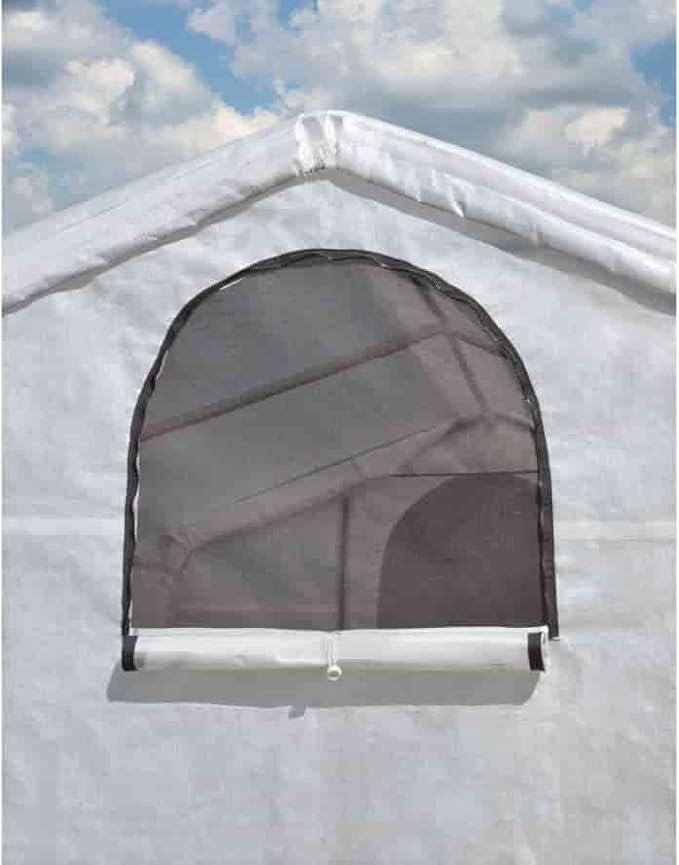 ShelterLogic 70658 Greenhouse-in-a-Box Flow Peak Roof Style Easy Access Outdoor Grow House with Translucent Waterproof Cover, 10' x 20'