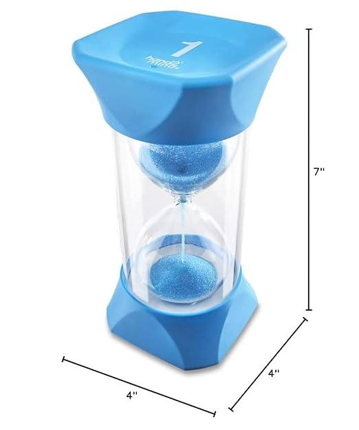 hand2mind Jumbo 1 Minute Sand Timer, Large Hourglass, Sand Clock for Kids, Quiet Timer for Classroom, Toddler Visual Countdown, Game and Calm Down Corner Supplies (Set of 1)