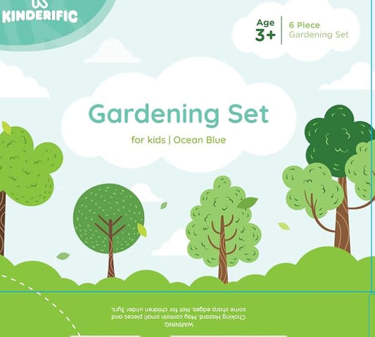 Gardening Set, Tool Kit, for Kids, STEM, Includes Tote Bag, Spade, Watering Can, Rake, Fork, Trowel and Gloves (Camo Quest)