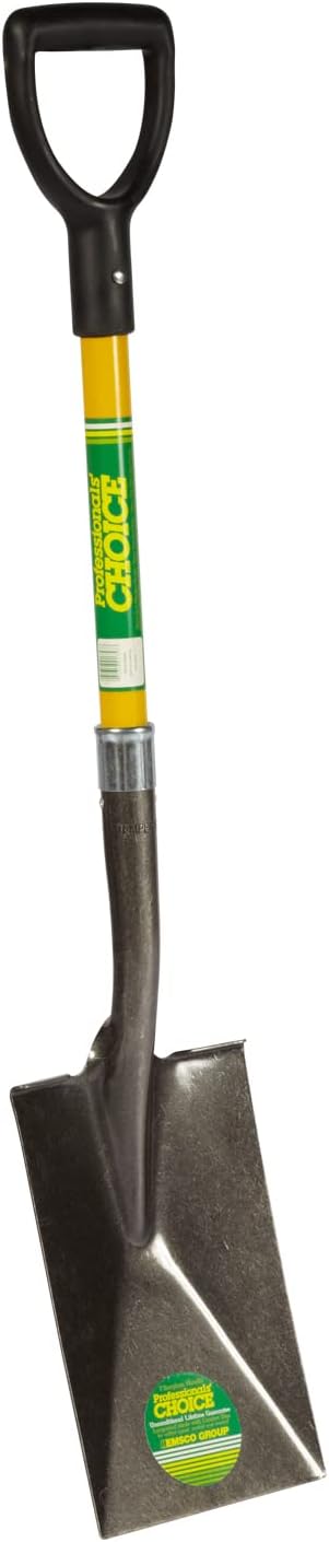 Emsco Group Professional's Choice Garden Spade - Sturdy 28” Fiberglass Handle - Heavy Duty 14 Gauge Steel Head