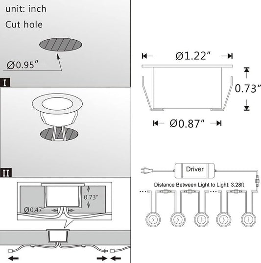 20 Pack 1.22 Inch Smart LED Deck Lights, Low Voltage RGB Outdoor Lighting | Recessed 12V IP67 Waterproof, APP Control, Compatible with Alexa & Google Home, for Patio Stair Steps Landscape Decor
