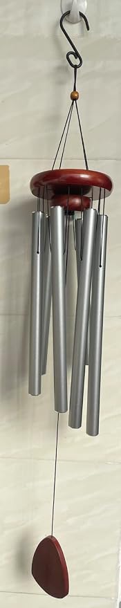 Wind Chimes for Outside with Wood Wind Catcher, 37 Inches Large Aluminum Windchimes Outdoors for Patio Decoration & Zen Atmosphere, Best Gifts for Mom(Silver Grey)