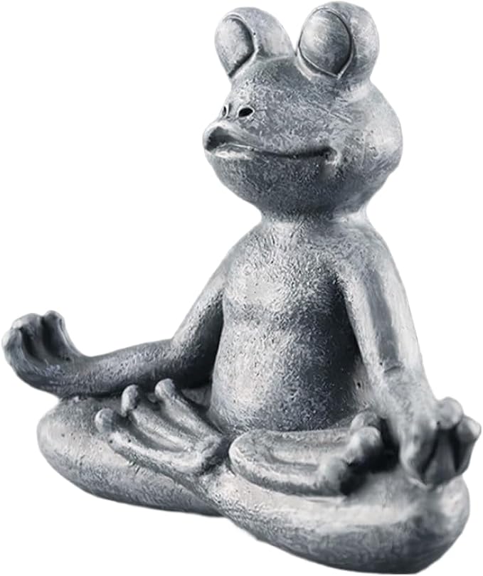 Meditating Frog Statue Buddha, Zen Frog, Zen Garden Frog Figurines for Home and Garden Decor, Frog Decorations Gift Ideas for Desk Office Bedroom Outdoor Yard Lawn (Frog)