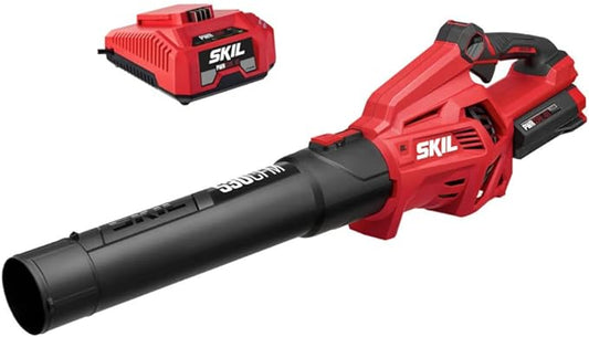Skil PWR CORE 40 Brushless 40V 530 CFM Cordless Leaf Blower Kit, Variable Speed with Power Boost & SNR0001 Round Nozzle for Blower BL4713-10/BL4713C-11