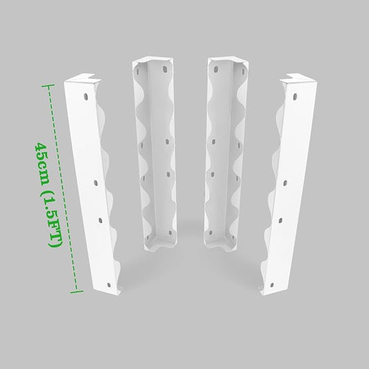 ANLEOLIFE 4-Pack Raised Garden Bed Corner Brackets, 1.5ft Tall Heavy-Duty Galvanized Steel Reinforcement Plates for Strengthening Metal Garden Beds, Antique White