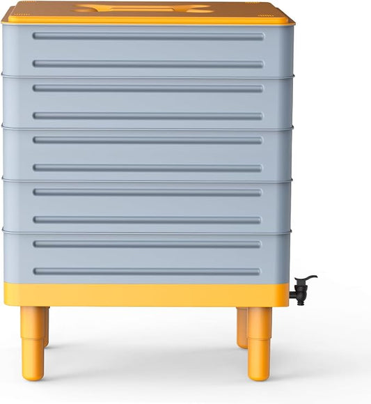 5-Tray Worm Composter,100L WormCompost Bin for Vermicomposting Starter, Indoor & Outdoor Worms Farm Composting Bin, Worm Compost Bin for Recycling Food Waste