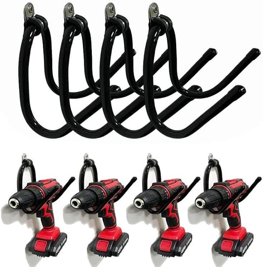 AUXPhome Power Tool Organizer - Wall Mount Garage Storage Rack, Hanger Hooks for Drills, Cables, Accessories & Tool Box - Holds 4 Drills