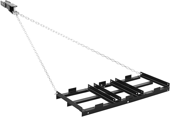 VEVOR Drag Harrow, 48 x 20 in, Tow-Behind Driveway Grader with Adjustable Width & 50lbs Load Capacity, Heavy Duty Lawn Leveling Rake, Galvanized Steel Gravel Driveway Drag, Fits ATVs UTVs Tractors