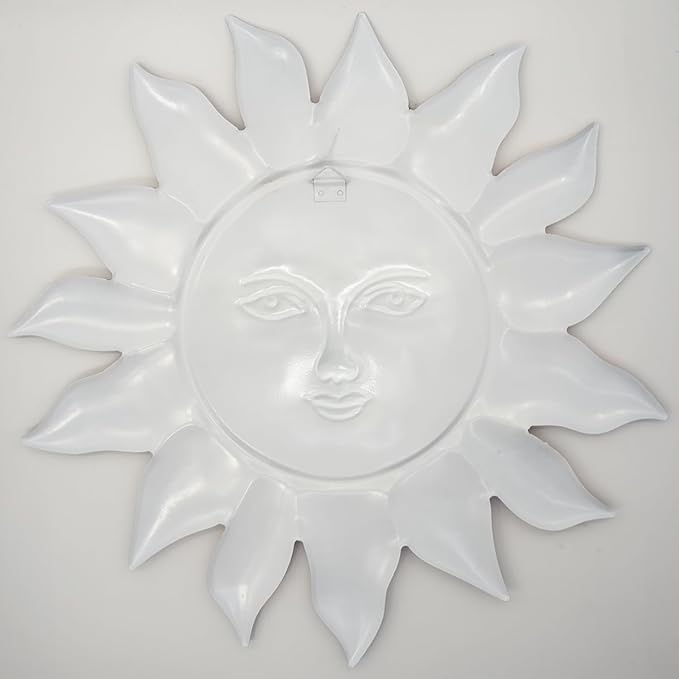 Daogtc Metal Sun Wall Decor - Sun Flower Wall Art Decoration,Hanging Decoration for Home Garden Farmhouse Yard Patio Fence Living Room Bedroom (SUN-I)
