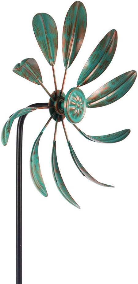 Metal Wind Spinners Outdoor,Garden Pinwheels Wind Sculptures | Small Windmills for Yard and Garden Decor