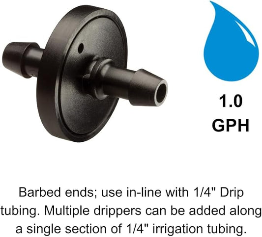 Rain Bird ILD1010PKXS Drip Irrigation in-Line Dripper/Emitter, 1 Gallon Per Hour, 10-Pack