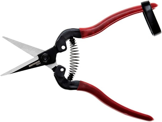 BERGER Pruning Snips – 7.5" Lightweight Garden Shears with Sharp Straight Blade, Steel Construction, Comfort Grip with Cold Protection, Gardening Clippers – 1600