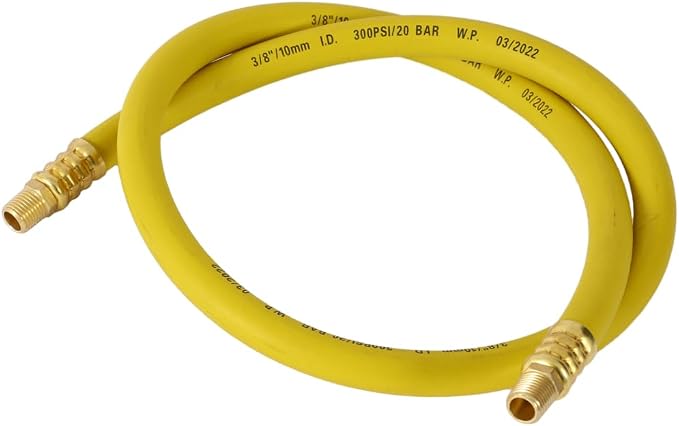 Air Reel Retractable, Industrial 3/8" Inch x 50' Feet Long Premium Commercial Flex Hybrid Polymer Hose, Retractable Air Compressor Hose Reel, Max 300 PSI Heavy Duty Steel Frame For Indoor&Outdoor Use