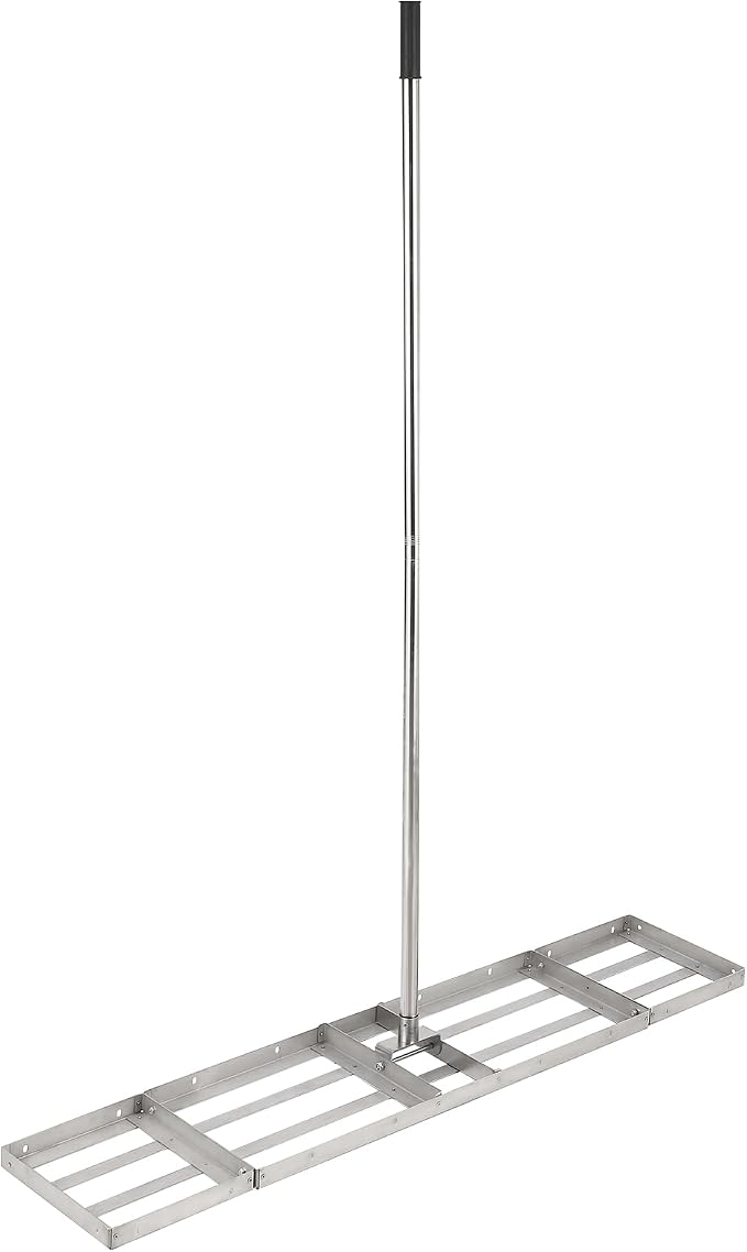 Lawn Leveling Rake, Stainless Steel Lawn Leveler with 48"x10" Ground Plate, Heavy Duty Effort Saving Lawn Level Tool for Yard Garden Golf Course, Ease Level Soil Sand Dirt Surfaces