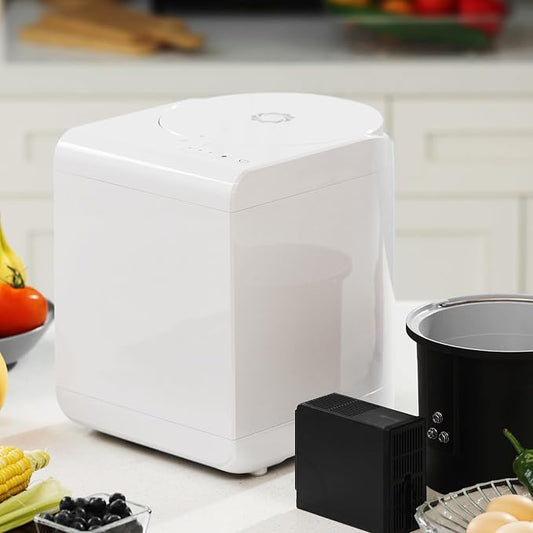Airthereal Revive R500 Electric Kitchen Composter, SHARKSDENยฎ Tri-Blade, Pearl White