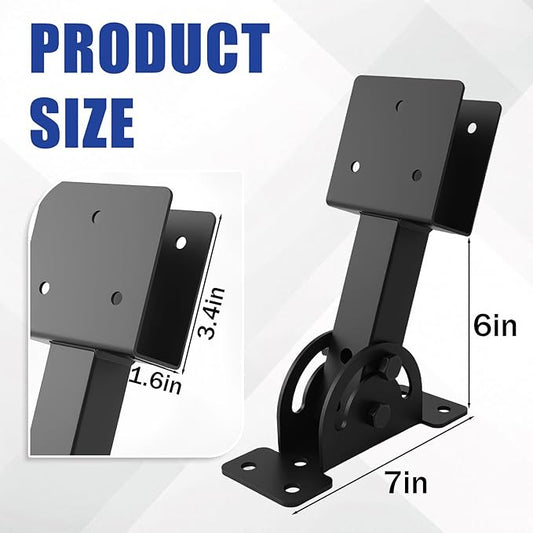 2 Pcs 2“x 4”Heavy Duty Roof Riser Brackets Kit | Adjustable Height Angle Pergola Brackets|Roof Riser Beam Bracket for Gazebos|Carports|and Patios