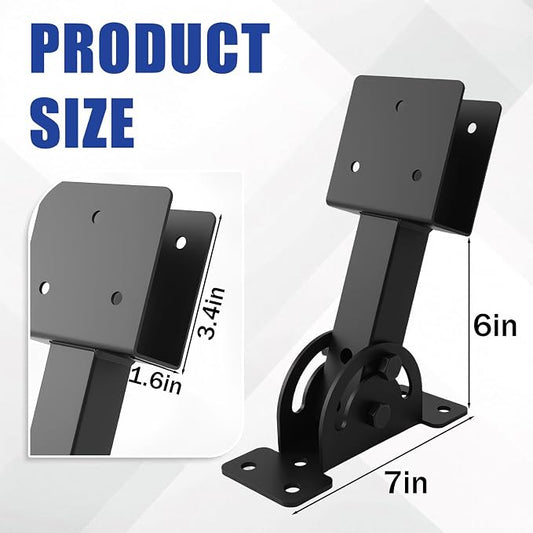 4 Pcs 2“x 4”Heavy Duty Roof Riser Brackets Kit | Adjustable Height Angle Pergola Brackets|Roof Riser Beam Bracket for Gazebos|Carports|and Patios