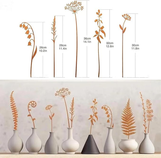 Metal Flowers Garden Stakes | 5Pcs,Easy to use, no maintenance required
