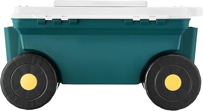 VEVOR Small Garden Seat, 2 in 1 Rolling Garden Cart with Storage Bin, Supports up to 227 lbs, Compact Outdoor Garden Scooter with Handle, Garden Stool for Yard Weeding Planting