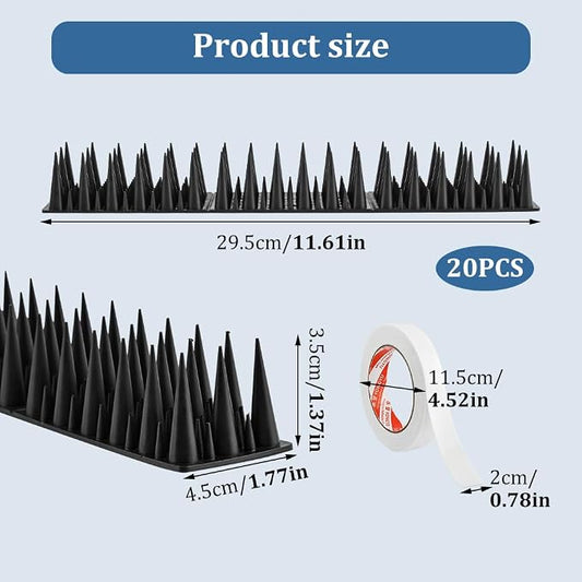 Bird Spikes, 20 Pack Pigeon for Small Birds Raccoon Cats Defender for Outside to Keep Squirrel Away for Railing and Roof