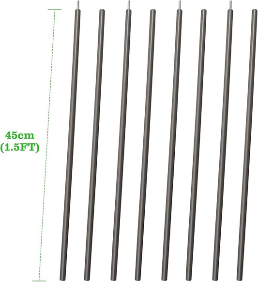 ANLEOLIFE 8-Pack 18 Inch Raised Garden Bed Support Rods, Heavy-Duty Stabilizer Bracing Kit with Connector Studs & Screws for Metal Garden Bed Reinforcement, Quartz Grey