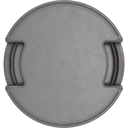 SPARTA Bronco Waste Container Trash Container, Round Trash Bin for Disposal, 10 Gallons, Gray