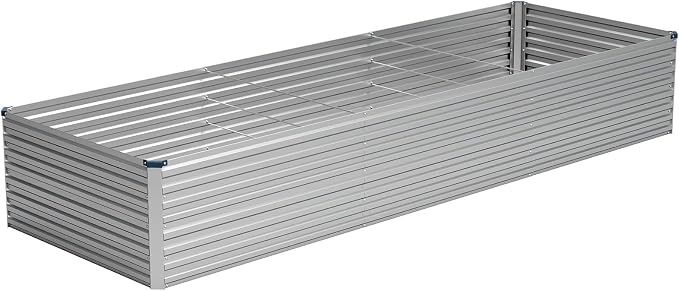 Vengarus 12x2x2ft Galvanized Raised Garden Bed,Metal Raised Beds Kit Silver | 2FT Deep Root Elevated Garden Planter Box, Corrugated Steel, Open Bottom, Rustproof All Weather, Large Vegetable Flower Bed