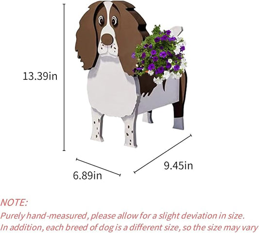 Springer Spaniel Dog Planter Pots, 9.45 x 6.89 x 13.35 Inches | Dog Flower Pot, Cute Animal Shaped Plant Pot, Gifts for Women & Pet Lovers, Indoor Outdoor Garden Home Office Decor