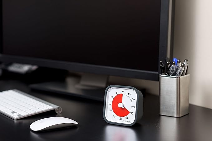 TIME TIMER 60 Minute MOD Education Edition — Visual Timer with Desktop Software for Kids Classroom Learning, Teachers Desk Clock, Study Tool and Office Meetings with Silent Operation (Charcoal)