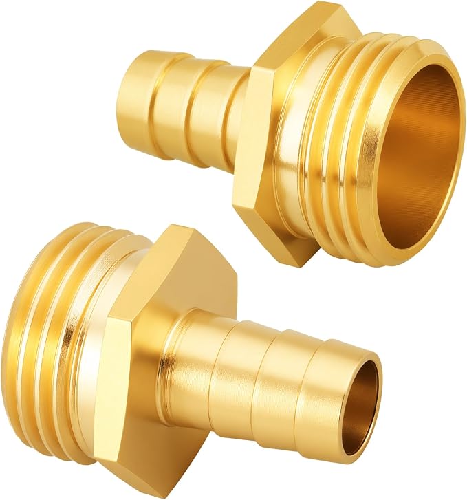 SIGURANTA 1/2“ male hose fittings - Brass GHT Thread Spigot Connector | Outdoor Water Hose Fitting for Sprinkler Gun Connection | Garden Hose End Adapter (1/2" MHT Barb Fitting 10PCS)