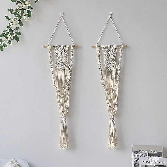 Artilady Macrame Plant Hanger, Boho Hanging Planter for Indoor Plants | Large Plant Holder with Hook, Hanging Baskets for Plants Outdoor, Farmhouse Rustic, Window Balcony Patio Home Decor, 2 Pack