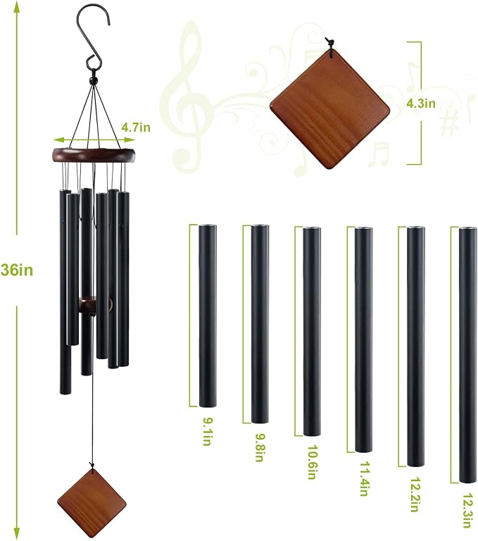 Wind Chime for Outside-36 inches Memorial Wind Chimes for Loss of Loved One Mother Father Baby Brother Friends, Best Sympathy Gift Wind Chimes Outdoor, Send Love and Strength