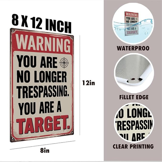 mmiishe Retro Metal Signs Vintage Wall Decor for Porch Coffee Bar Garage Funny No Trespassing Signs Ideal Gifts for Women Men Yard Sign 8x12 Inches Birthday Anniversary Decoration