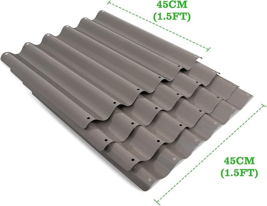 ANLEOLIFE 4-Pack 1.5ft Tall Raised Garden Bed Straight Panels, DIY Modular Galvanized Steel Panels for Metal Garden Bed Repair & Replacement, Quartz Grey