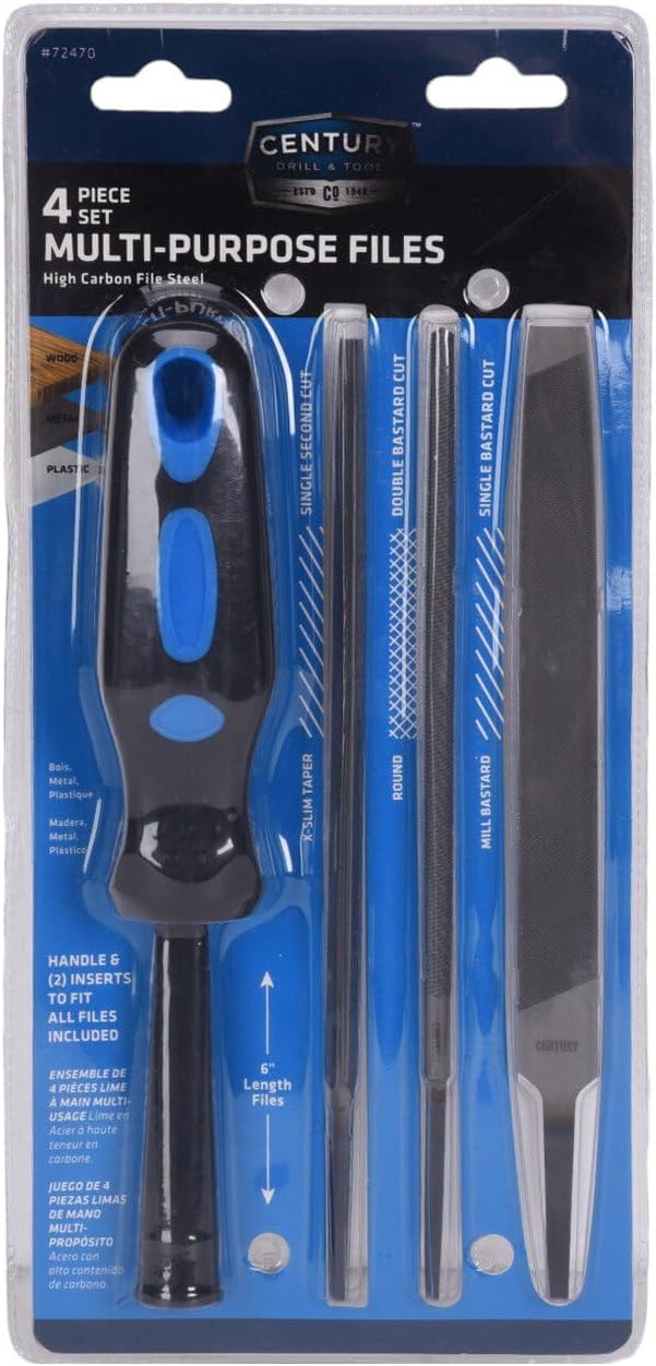 Century Drill & Tool 72470 Multi-Purpose File Set, 4 Piece