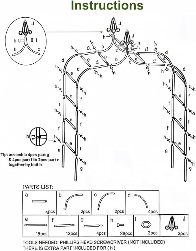 Thick Gothic Pointed Metal Garden Arch Rust-Proof for Climbing Vines Roses | 8.5 ft H x 4.8 ft W, 16mm Steel Tube Arbor for Plants, Clematis, Jasmine, Party Decor for Wedding, Halloween, Christmas