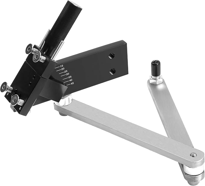 VEVOR Lawn Mower Blade Sharpener and Balancer, 15° - 45° Adjustable Lawnmower Blade Sharpening Tool with 4 Adapter Pins, Ball Bearings & 25mm Enlarged Handle, Compatible with Most Angle Grinders