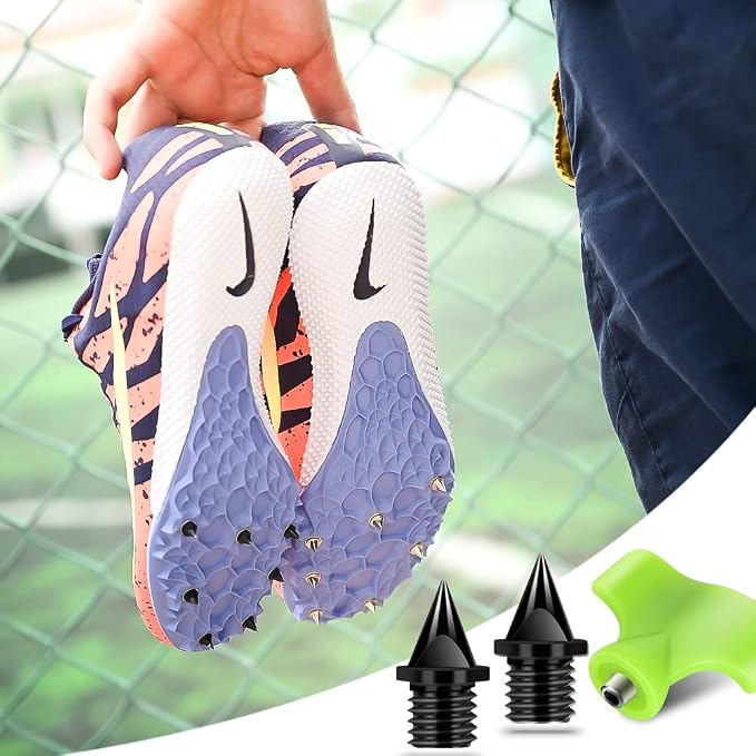 1/4 Inch Track Spikes, 100 Pieces Steel Track Shoe Spikes Replacements and Spike Wrench for Sports Running Track Shoes