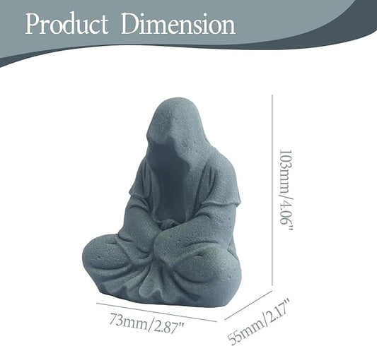 AnRui Fish Tank Aquarium Accessories Buddha Statue Sandstone Ornament,Zen Garden Aquarium Decorations, Meditating Statues for Underwater Landscaping