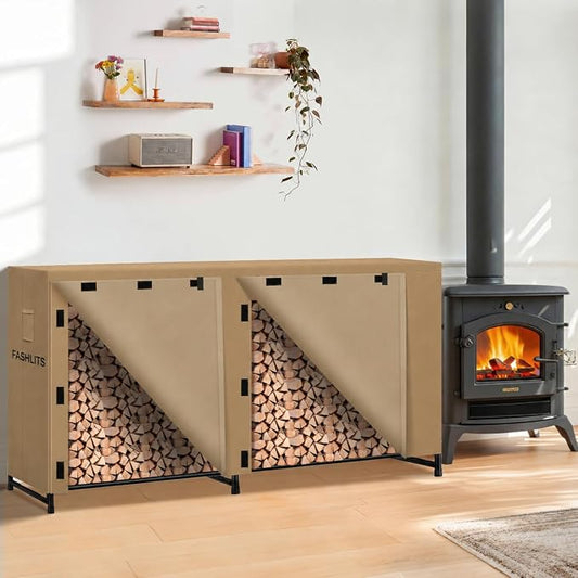 8ft Waterproof Firewood Rack Cover, Heavy Duty 600D Oxford Outdoor Storage Wood Rack Cover For Outdoor, Indoor, Patio(Cover Only, Rack Not Included)