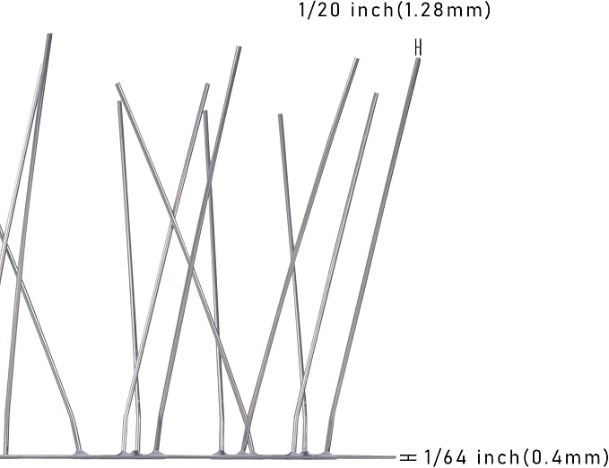 Hausse Stainless Steel Bird Spikes 10 Pack, Squirrel Small Birds Pigeons Crows and Woodpeckers Deterrent Devices Bird Repellent Spikes, Assemble Easily Covers 10 Feet for Outdoor Wall Fence