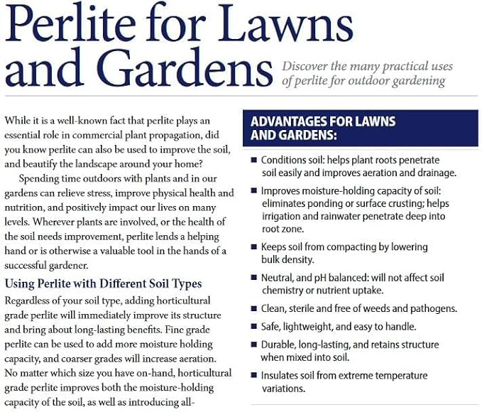 Norcal Perlite Horticultural Organic Certified Premium Screened Coarse Garden Indoor Outdoor Plants Soil and Drainage 4 Cubic Feet (103 Quarts) 1 Bag NEW