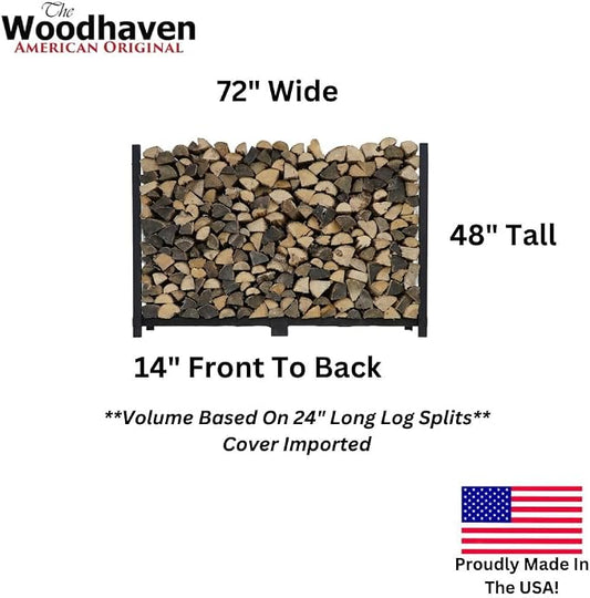 Woodhaven 6-Foot Firewood Rack Outdoor – American Brand – 1/3 Cord Capacity Raised Lumber Storage Rack – Keeps Wood Dry & Ready – Heavy-Duty Steel, Lifetime Structural Warranty (Without Cover)